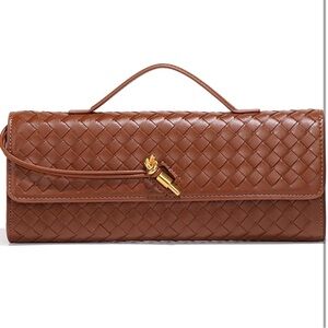 Tan Woven Leather Purse